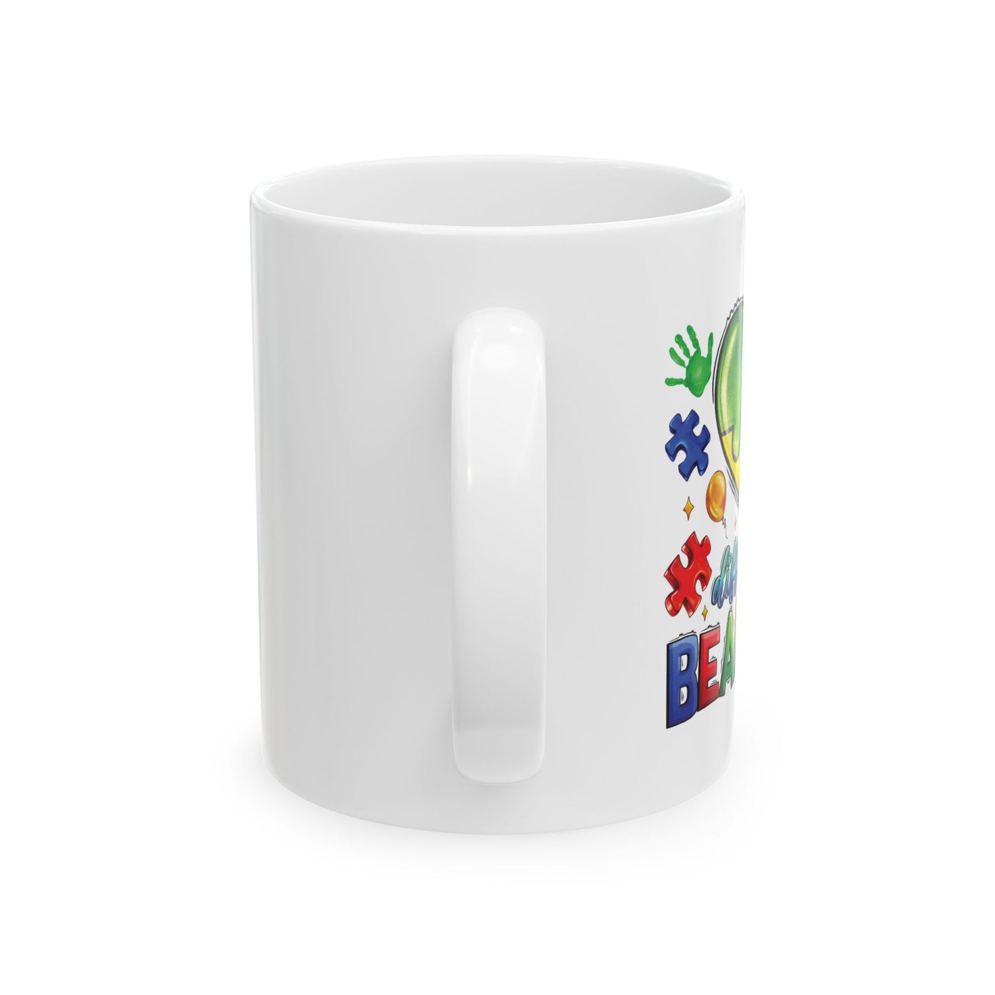 "Different is Beautiful" Puzzle Heart Mug